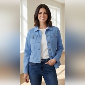 NWOT Suko jeans jacket light blue 💙 Large but Fits S/M